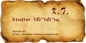 Kindler Tétény névjegykártya